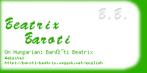 beatrix baroti business card